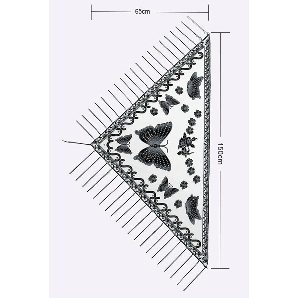 3363 Fringed Triangle Scarf Shawls And Wraps For Evening Dresses - Picture 2 of 2
